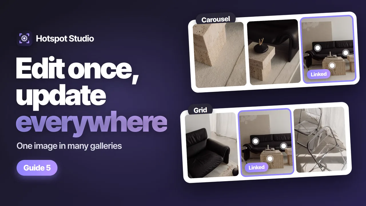 Video thumbnail: edit once, update everywhere — one image in many galleries